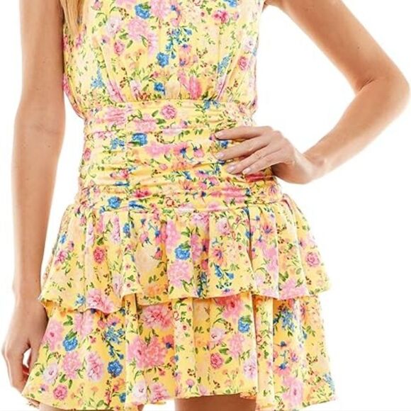 NWT City Studios Junior's Floral Print Fit & Flare Dress - Picture 6 of 12